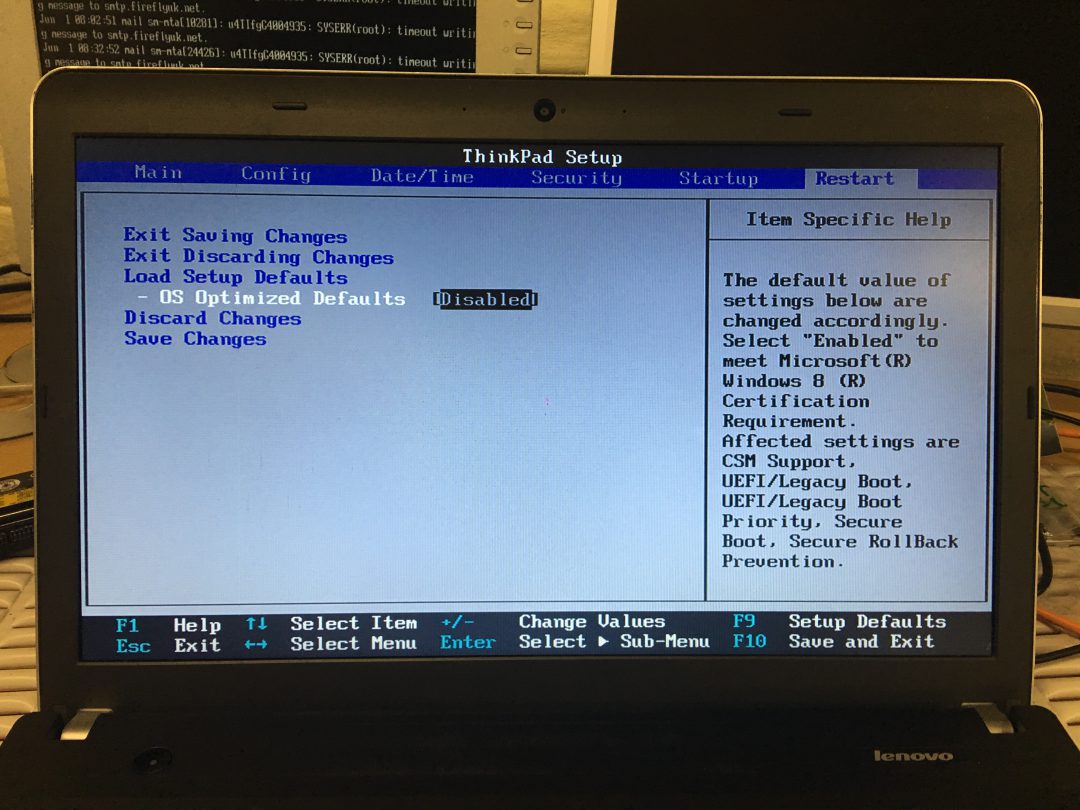 Resetting Lenovo BIOS Settings | Surftec Ltd